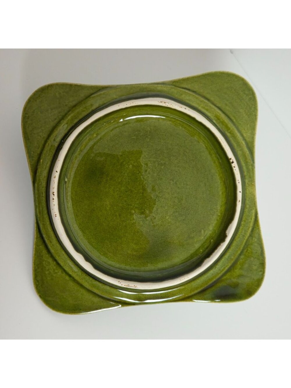 Wade California 722 Relish Tray with Red Apple Removeable Lid Green Dip Glaze - Picture 5 of 12
